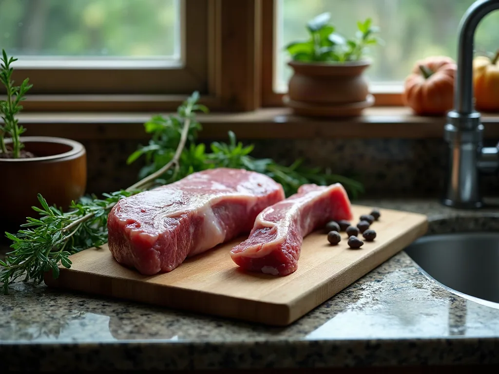 Oreilles de cochon nettoyées prêtes à braiser avec bouquet garni
