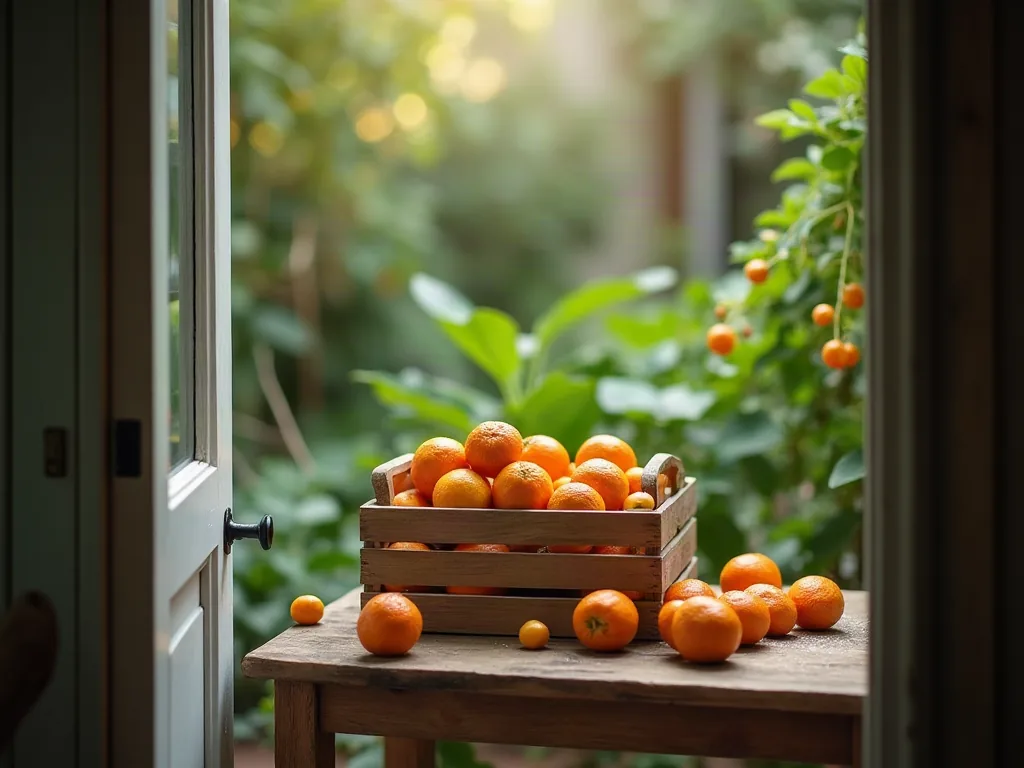 Aliments en U : la liste complète pour cuisiner sans se tromper Cageot d'ugli et de physalis uchuva sur une table de jardin le matin