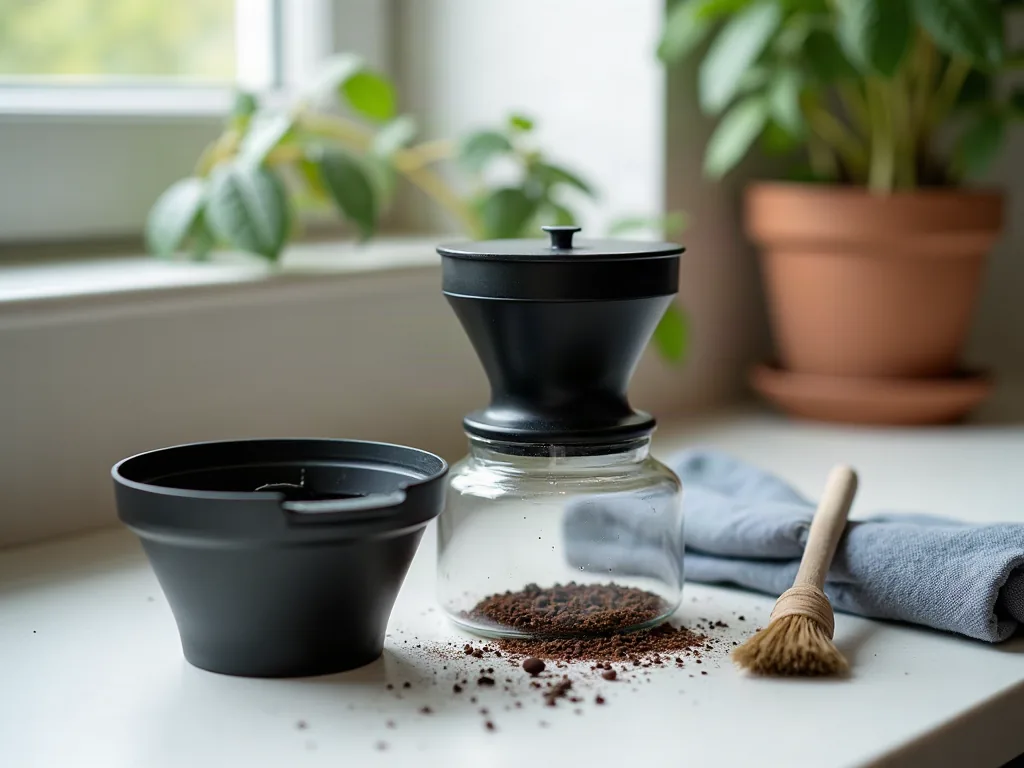 Krups EA81 qui déraille ? Les pannes classiques et leurs solutions Bac de récupération et réservoir d'eau démontés pour entretien d'une cafetière automatique